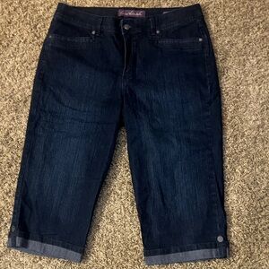 Dark Blue Denim Skimmer Capri Jeans 12